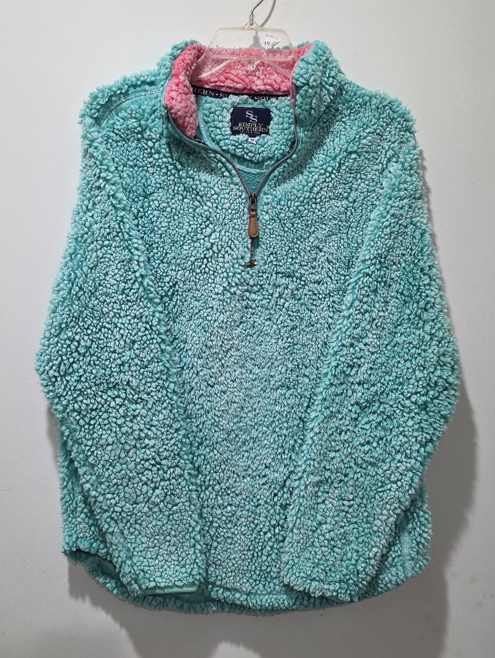 Southern Tide Aqua Sherpa Quarter-Zip Size M